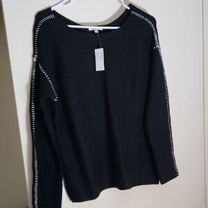 Maurices Black Sweater with White Accents